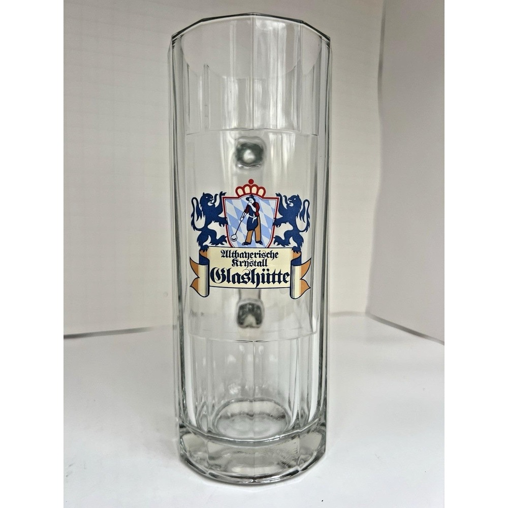 Beer Stein SOHM German‎ Glass Heavy Ribbed Pilsner Mug Handle 0 5L Vintage
